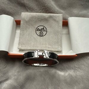 SOLD Hermes Clic H Black Palladium Plated GM Size Bracelet